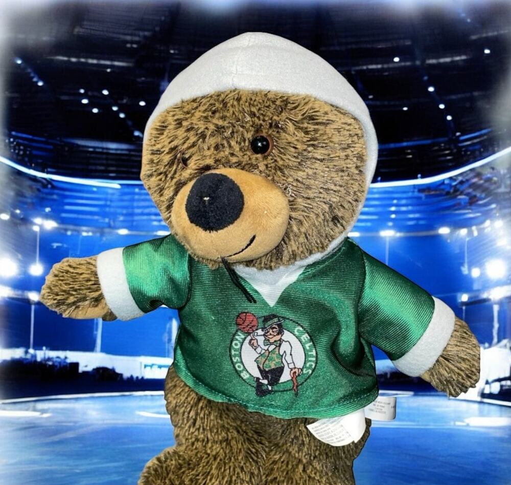 Boston Celtics Teddy Bear Plush 14" Good Stuff NBA Mascot Green Hoodie Fan Baby